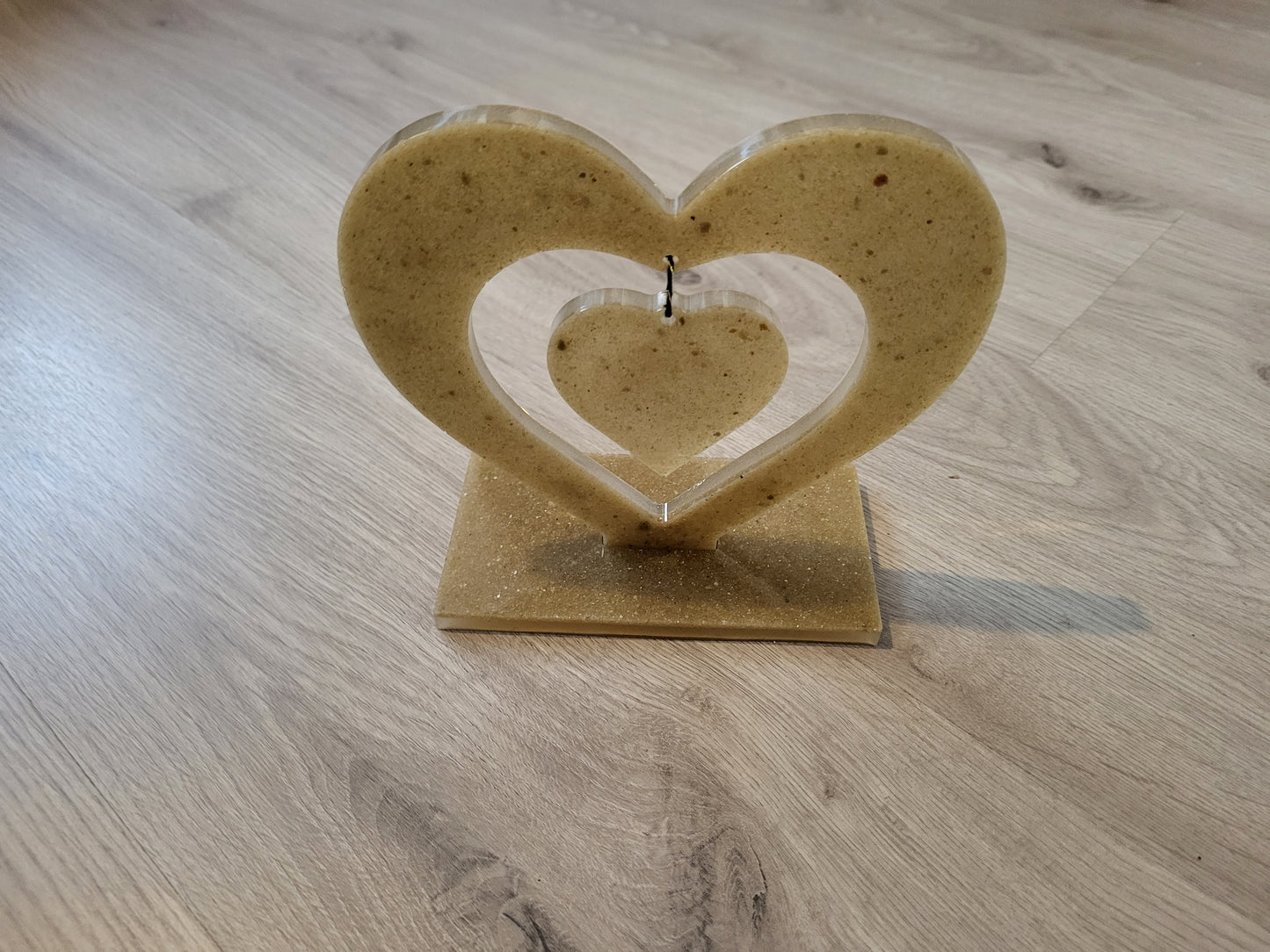 Double coeur sur socle